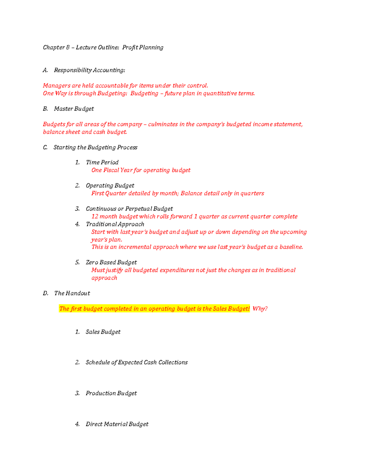 Chapter 8 - Dragone Spring 19 - Chapter 8 – Lecture Outline: Profit ...