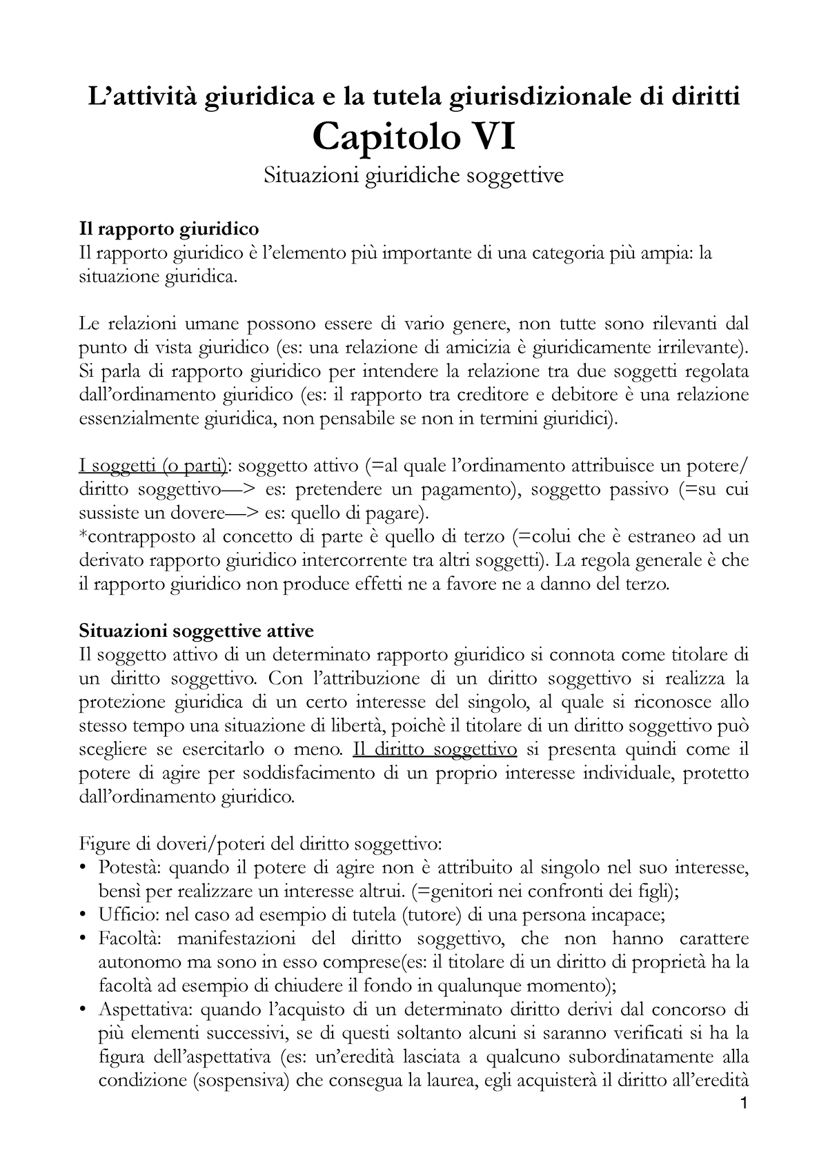 Riassunti Diritto Privato - L’attività Giuridica E La Tutela ...