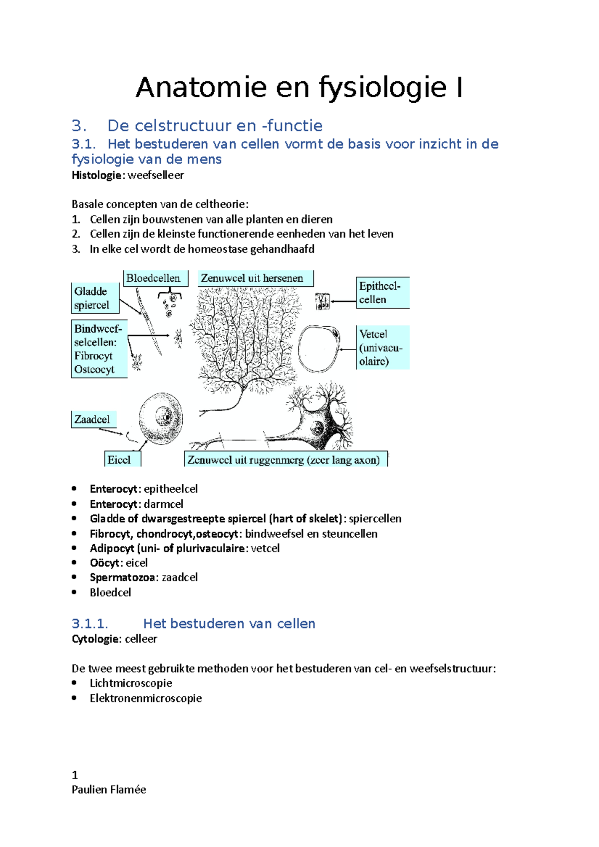 Anatomie En Fysiologie I (deel 3) - Anatomie En Fysiologie I 3. De ...