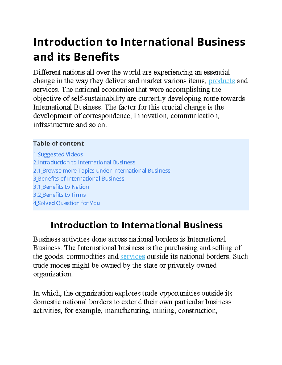 Introduction To International Business And Its Benefits - Introduction ...