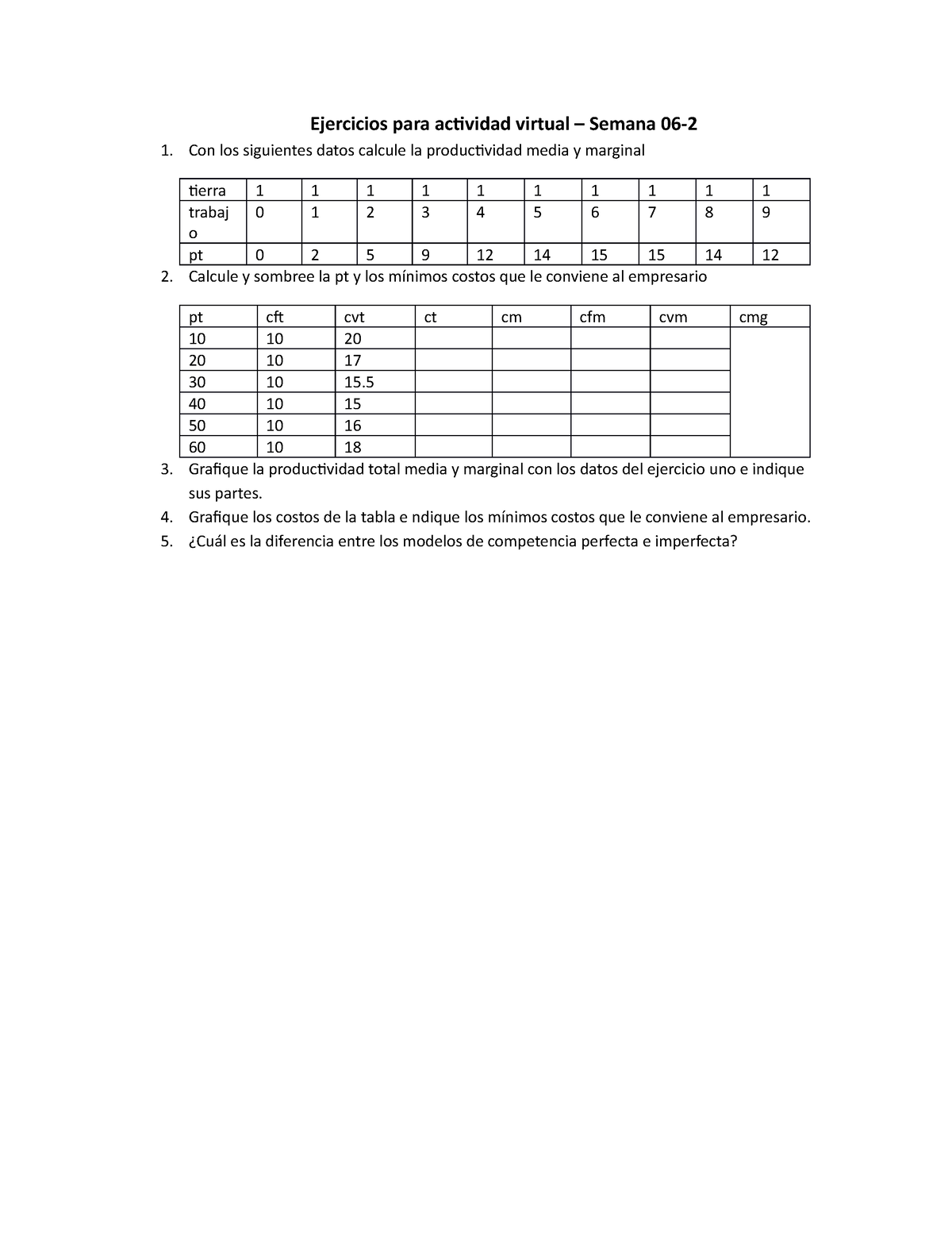 U3 S6 2 Ejercicios Actividad Virtual (1) - Ejercicios Para Actividad ...