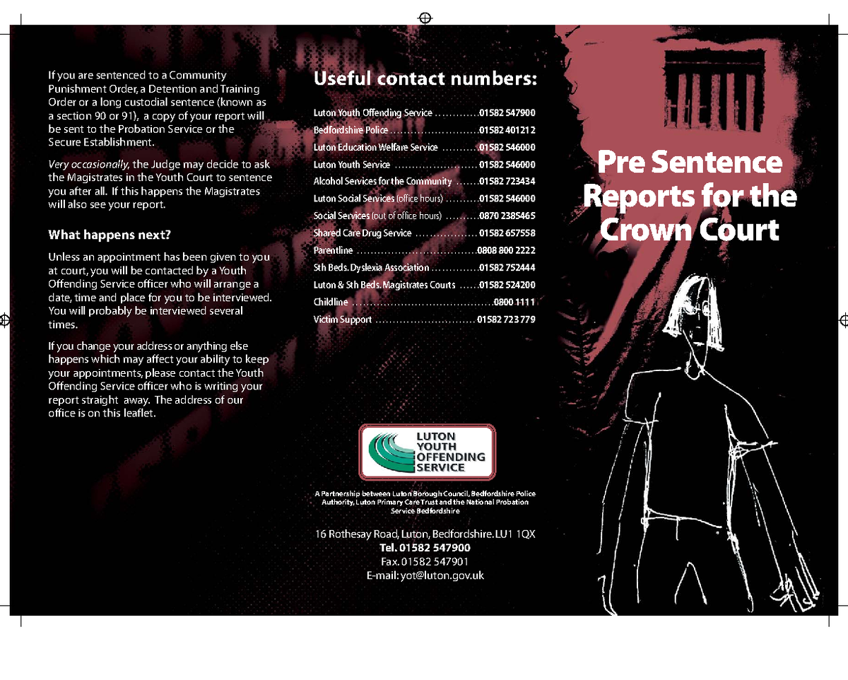 Pre Sentence Reports Crown Court YOT - If you are sentenced to a ...
