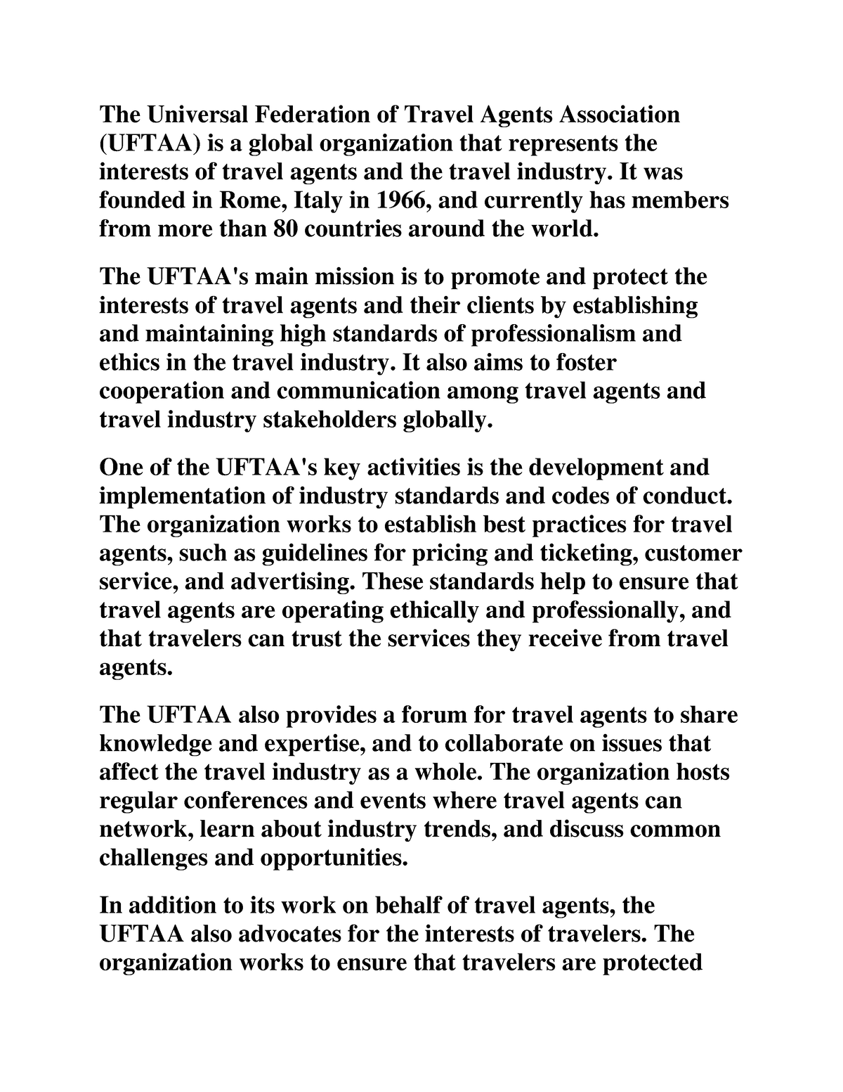 universal federation of travel agents associations