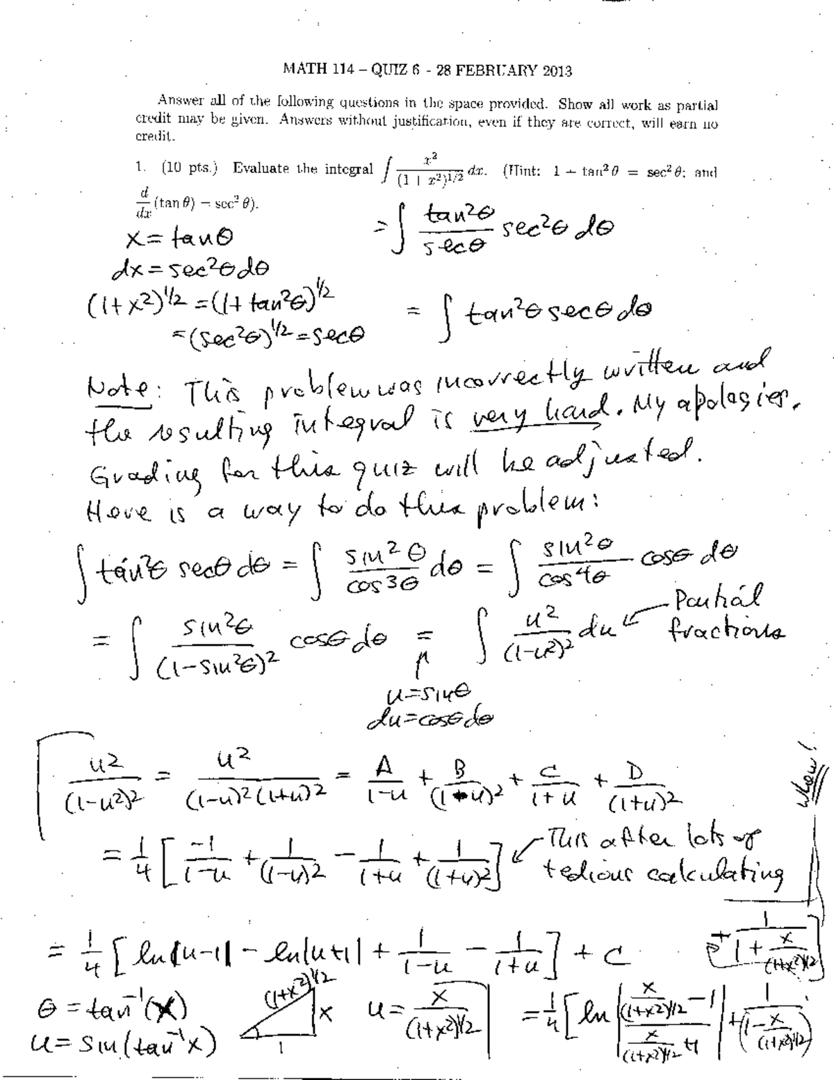 Quiz 6 - spring 2013 - MATH r14 QUIZ 6 28 FEBRUARY 2013 Answer all of ...