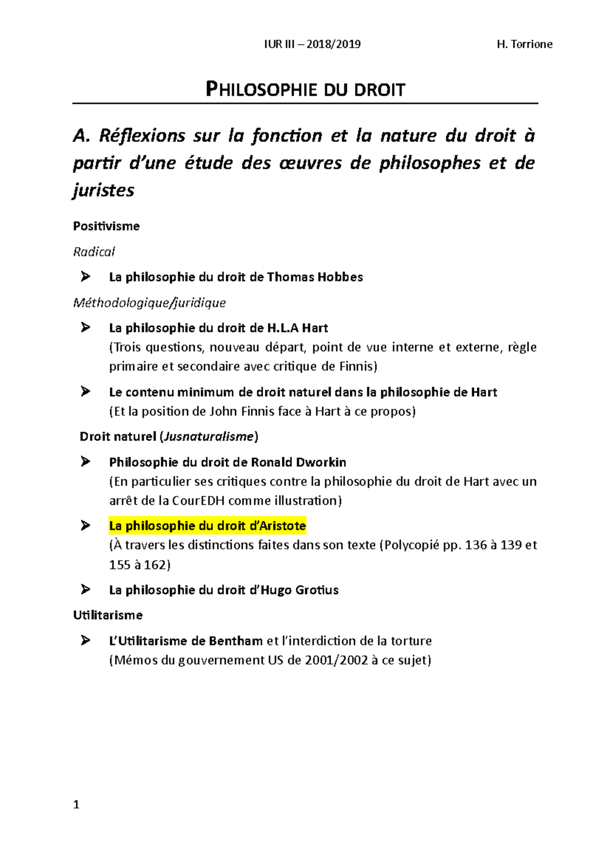 Philo Du Droit - PHILOSOPHIE DU DROIT A. Réflexions Sur La Fonction Et ...