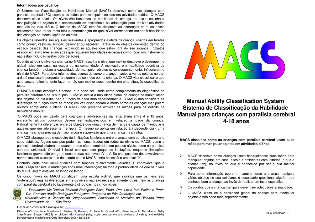 MACS - Reabilitação Neurofuncional - Informações Aos Usuários O Sistema ...