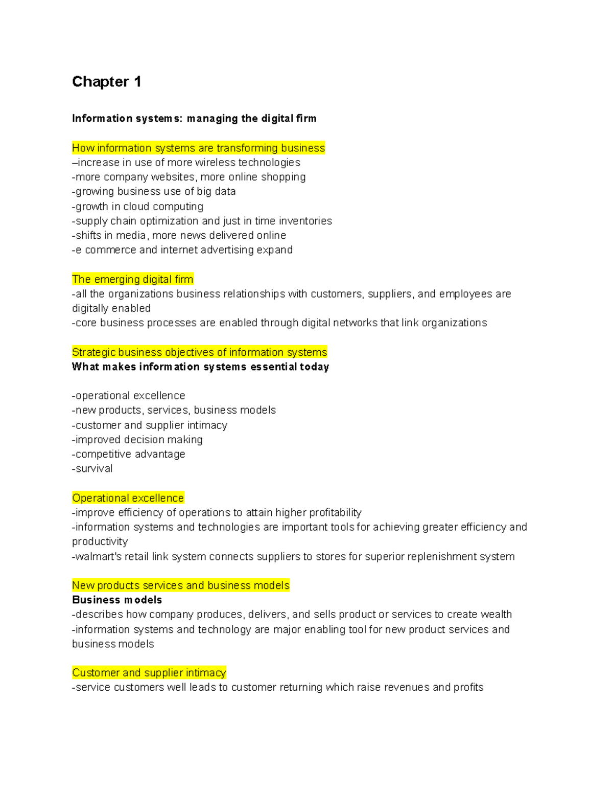 Information systems in management - Chapter 1 Information systems ...