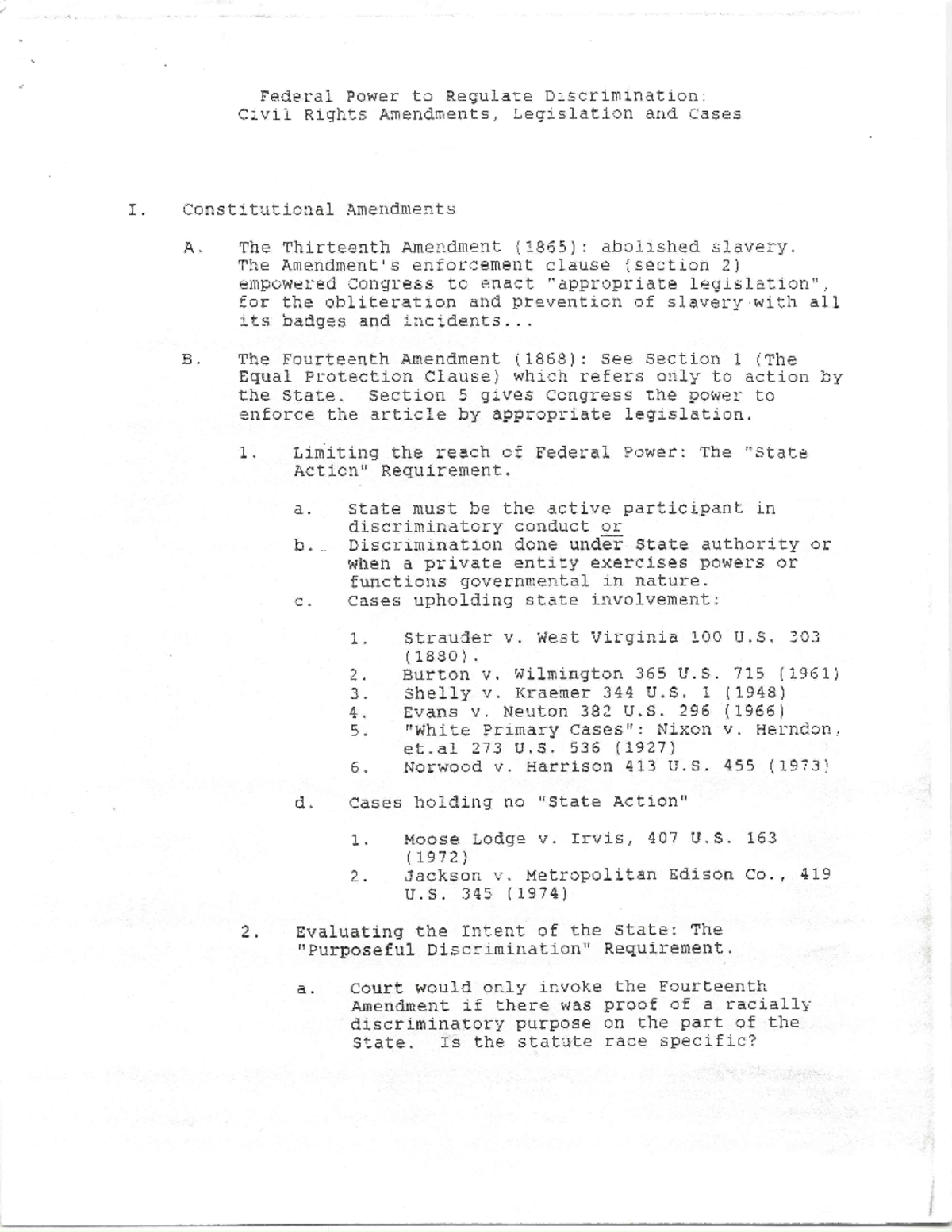 Federal Laws Discrimination Outline BLAW 305 Studocu