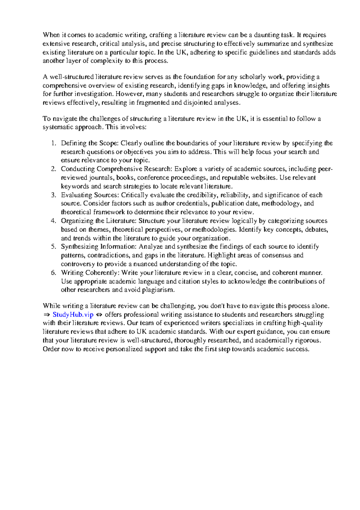 How To Structure A Literature Review Uk - When it comes to academic ...