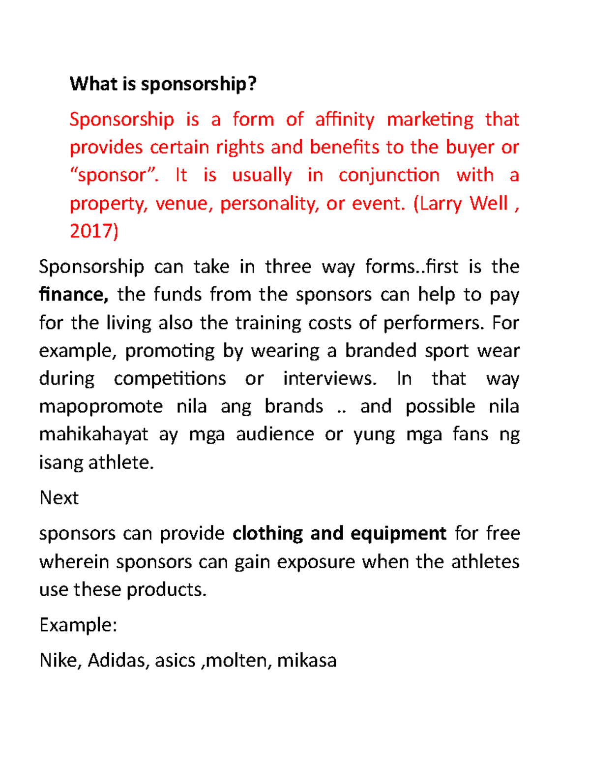 Guide - What is sponsorship? Sponsorship is a form of affinity ...