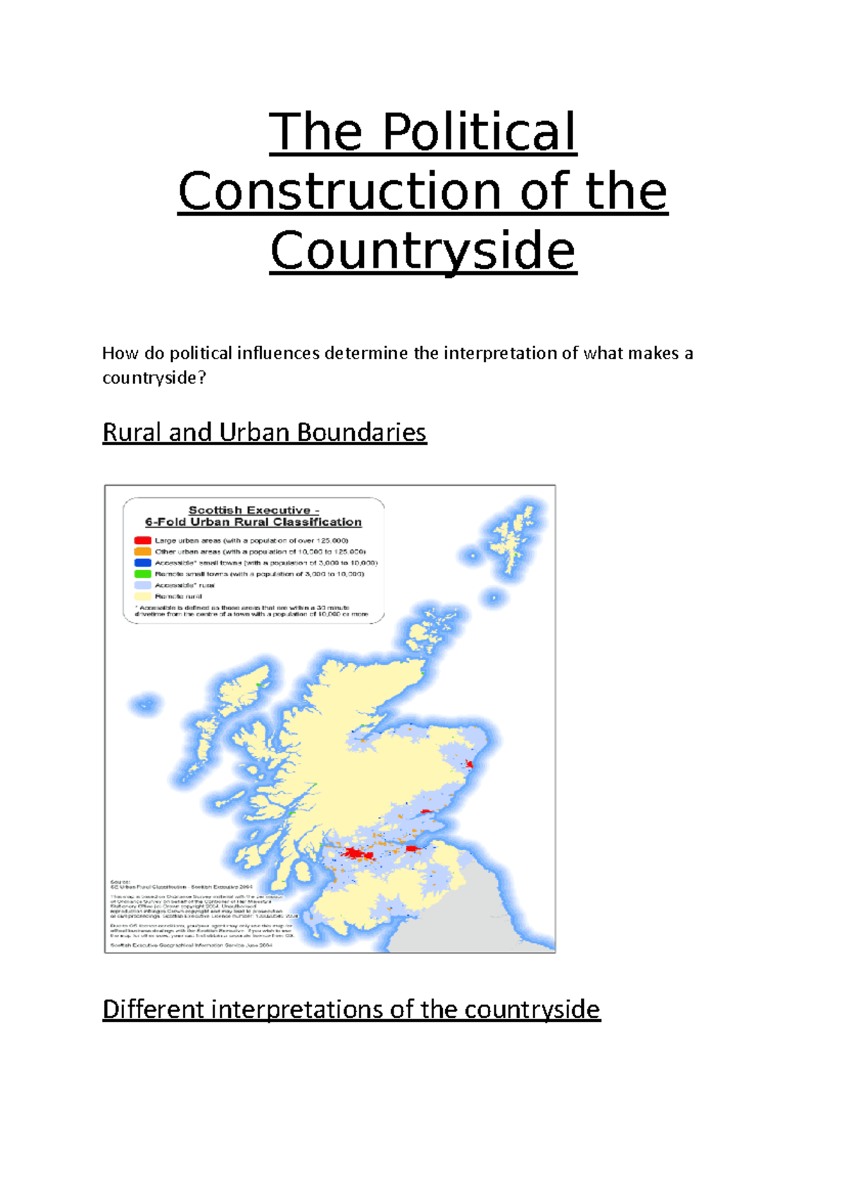 The Political Construction of the Countryside - The Political ...