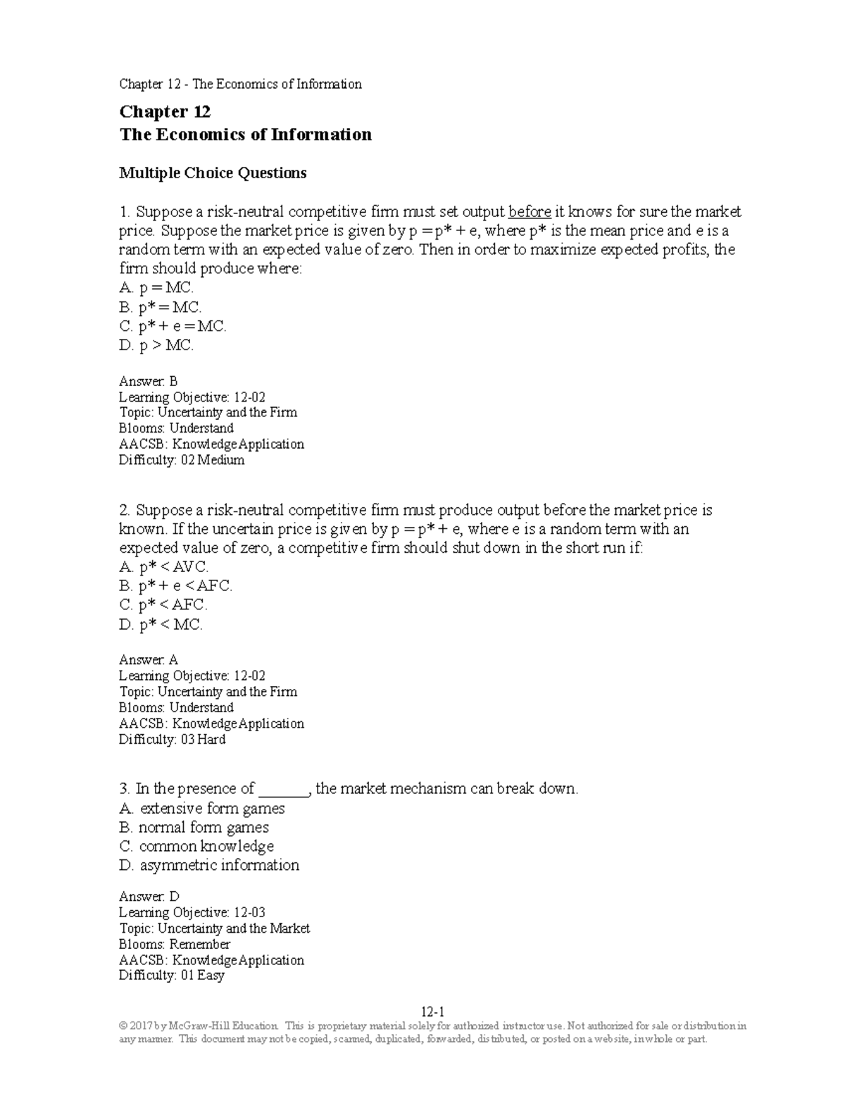 Baye 9e ChapterIntroduction to Managerial Economics Cgms 402 12 TB ...