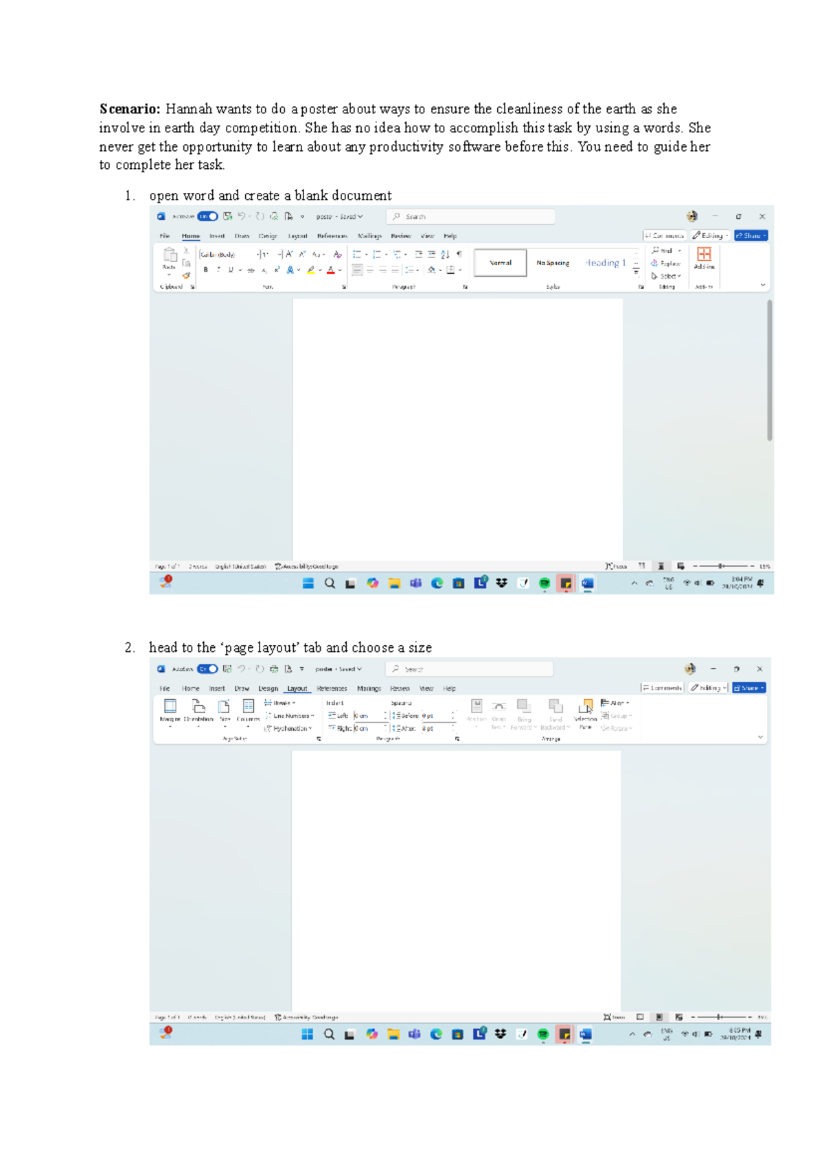Community service - science comp - Scenario: Hannah wants to do a ...