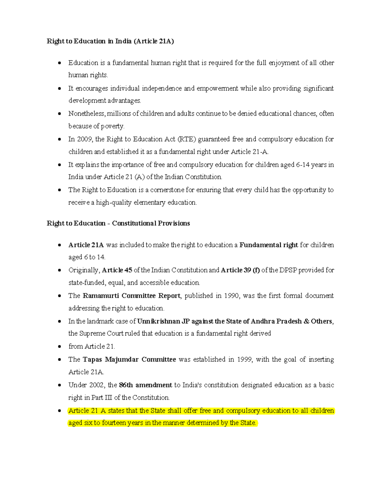 Right to Education in India - It encourages individual independence and ...