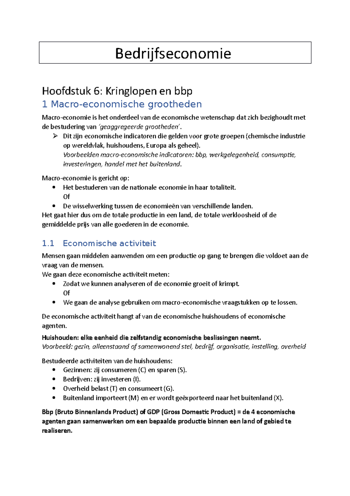 Bedrijfseconomie Samenvatting Van P2 - Bedrijfseconomie Hoofdstuk 6 ...