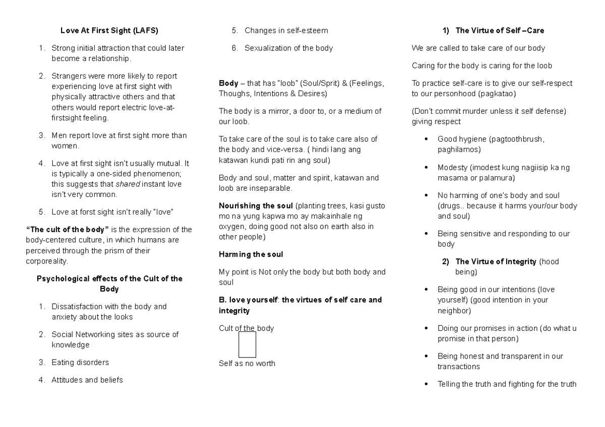 Responding to God notes - Love At First Sight (LAFS) Strong initial ...