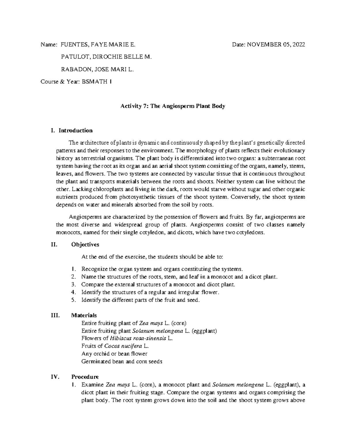 Patulot Natsci ACT7 - Lab Activity - Name: FUENTES, FAYE MARIE E. Date ...