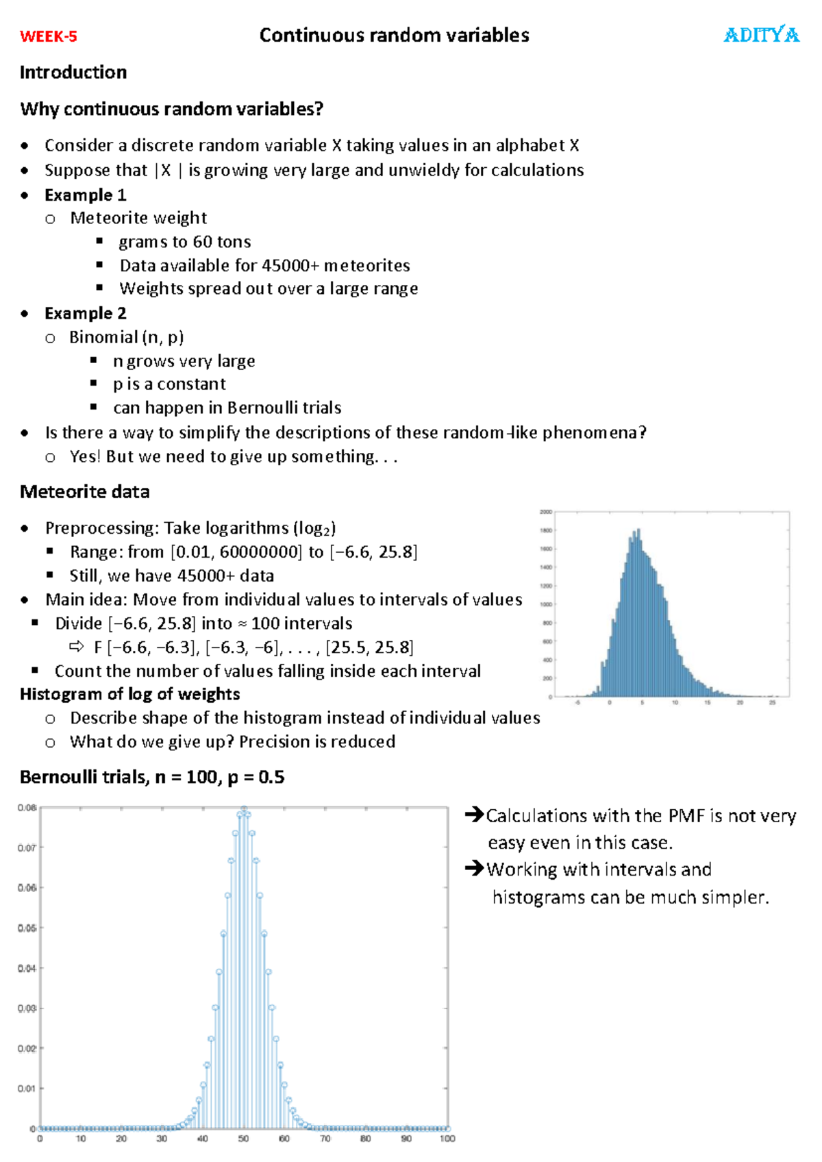 Statistics-2 W4 - Lecture notes for week 4 of statistics 2 - WEEK- 5 ...