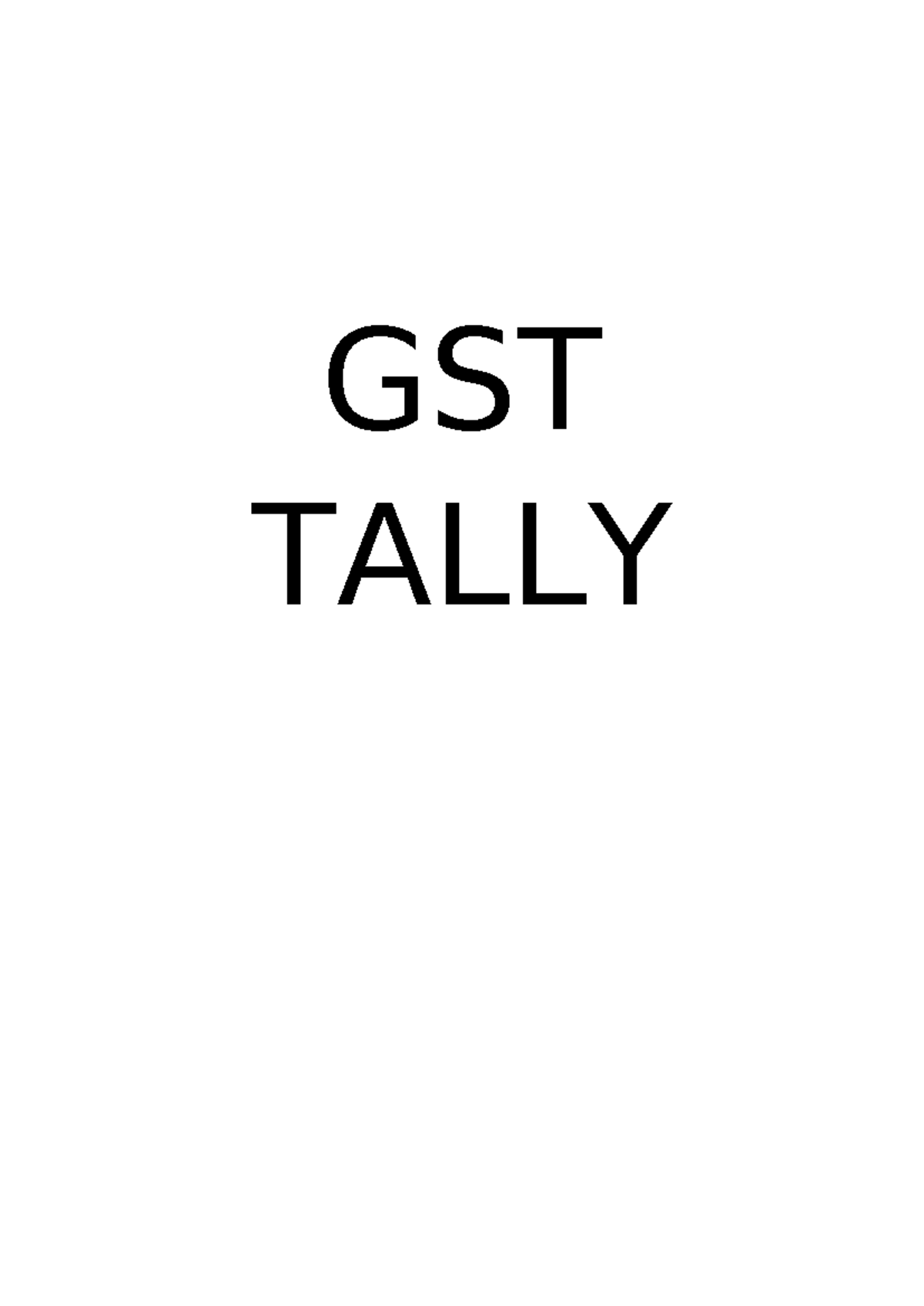 tally gst assignments for students