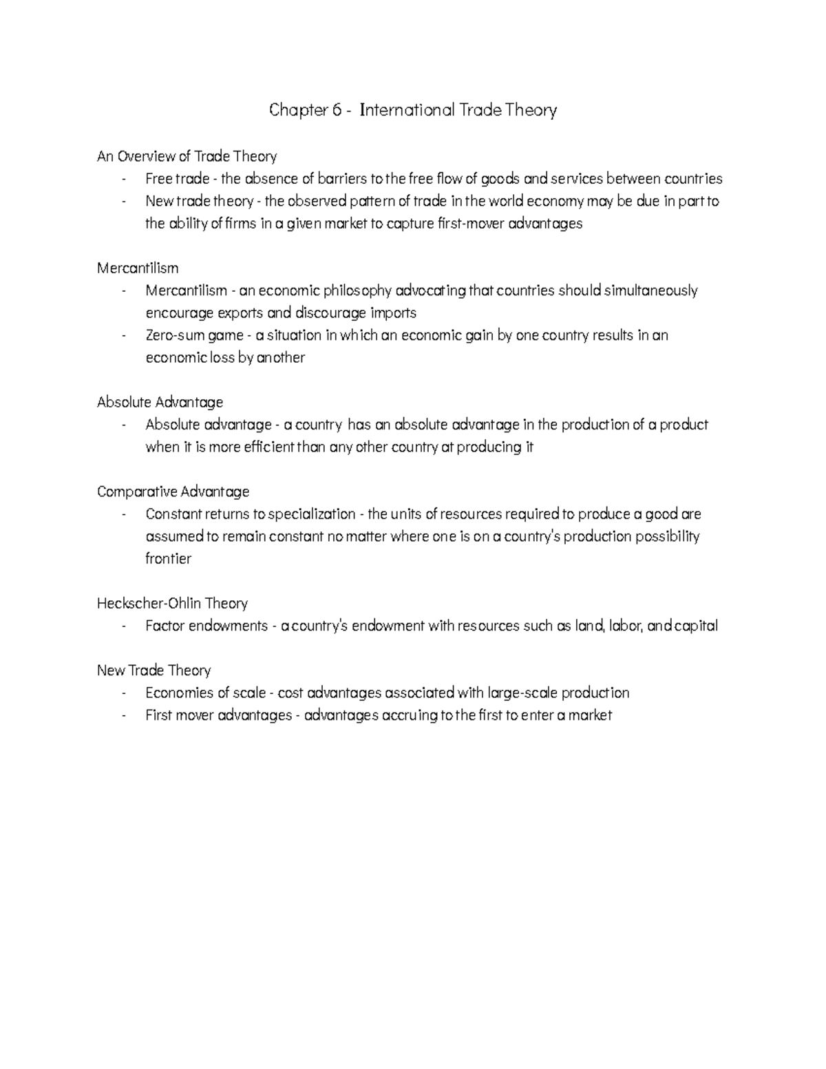 Chapter 6 - International Trade Theory - Chapter 6 - International ...