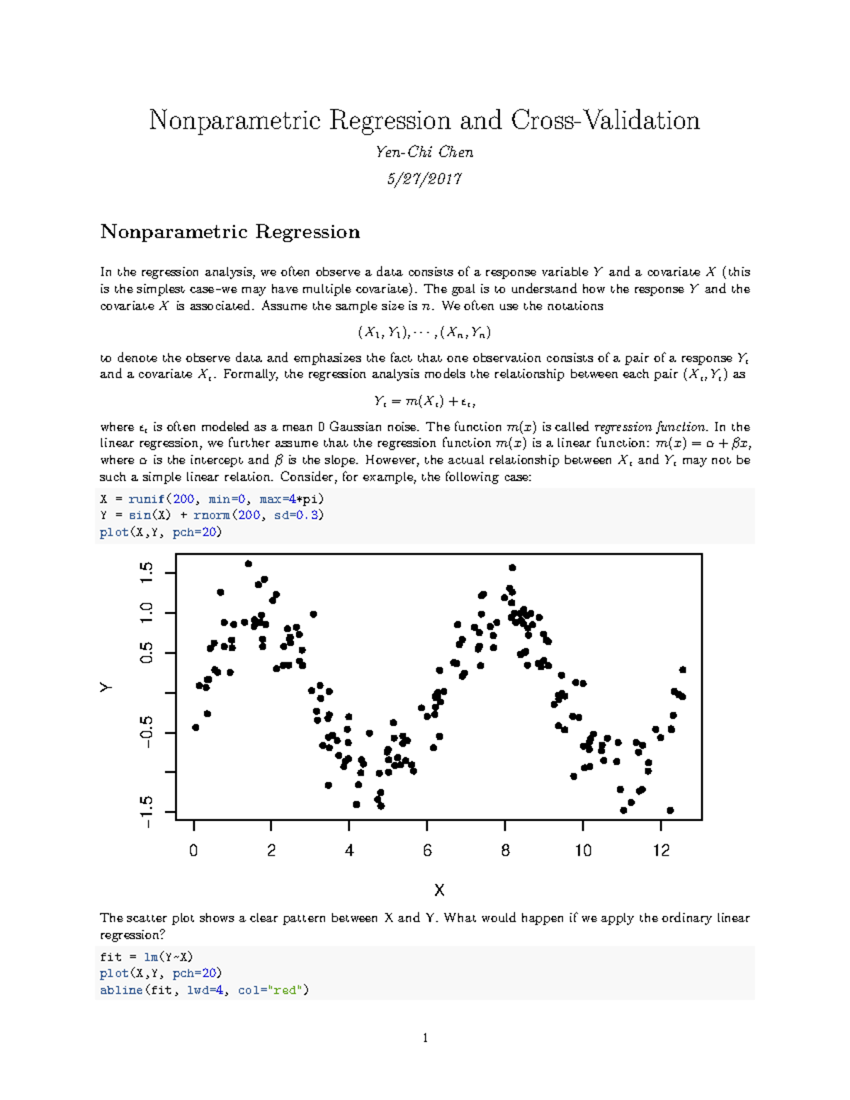 Yenchic R12 - nO PUEDE SER - Nonparametric Regression and Cross ...