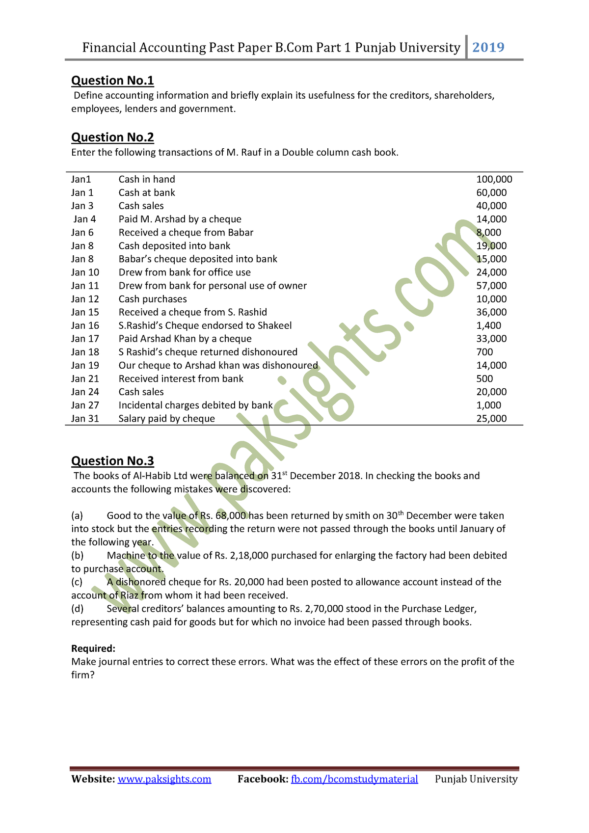 Financial Accounting Past Paper 2019 - Financial Accounting Past Paper ...