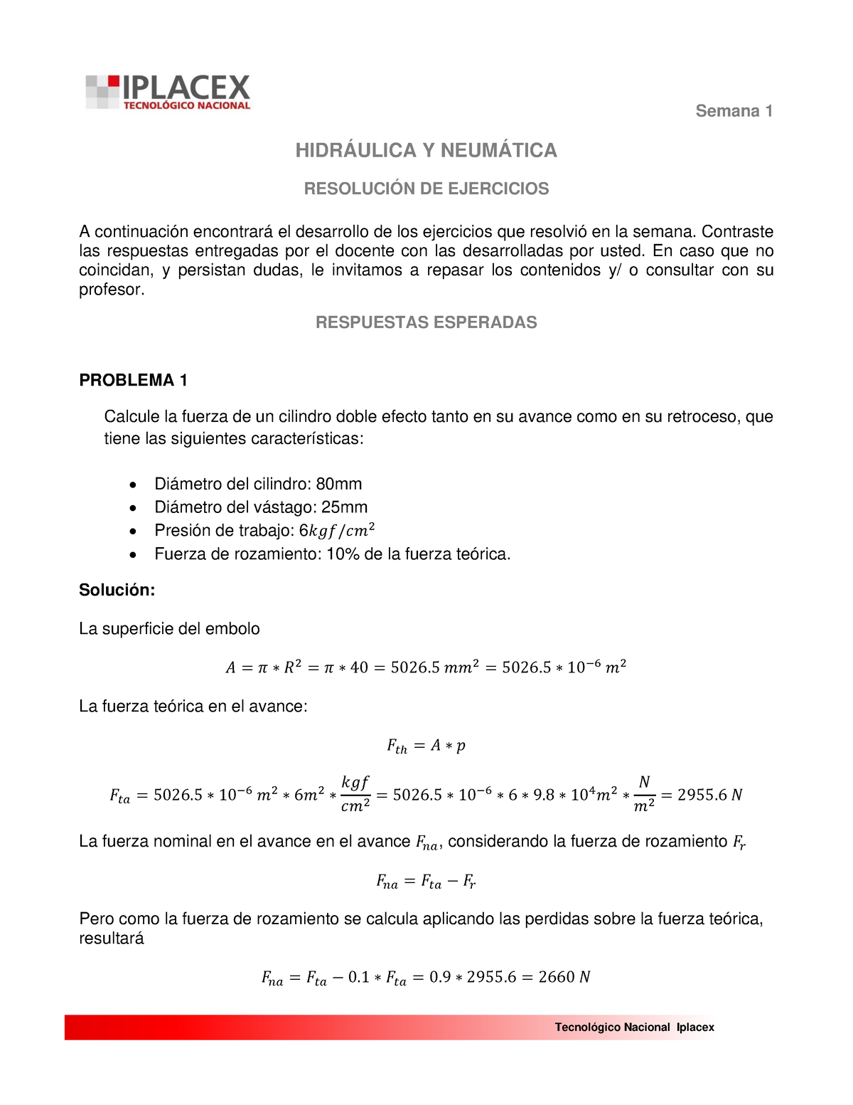 R 1 - Hidraulica Y Neumatica - HIDRÁULICA Y NEUMÁTICA RESOLUCIÓN DE ...