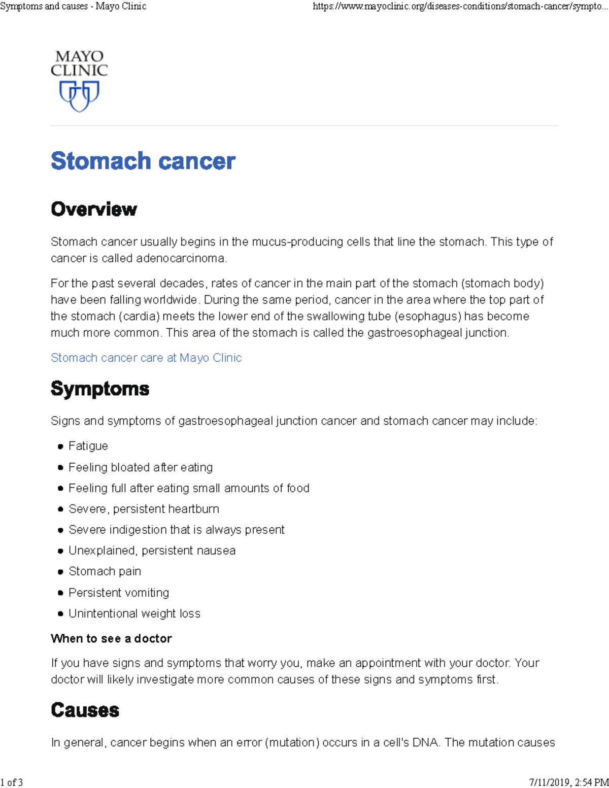 stomach cancer research paper