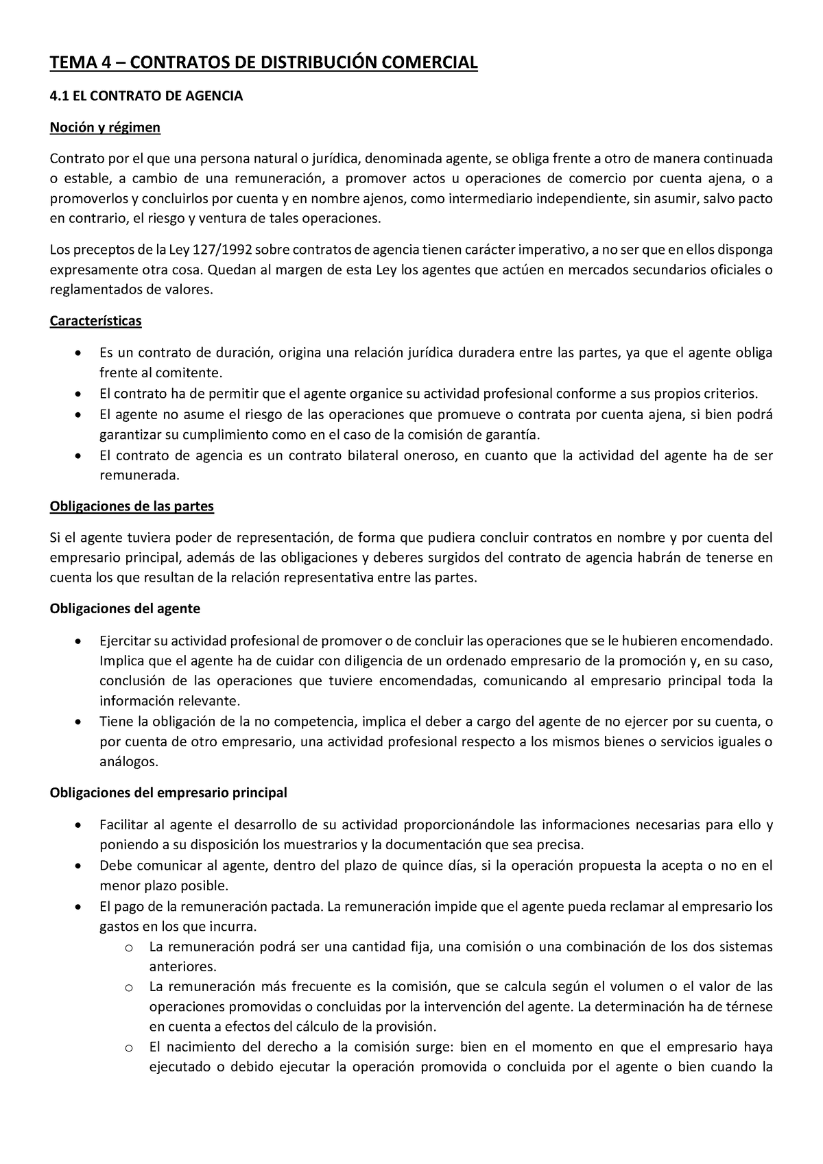 tema 4 contratos de distribución comercial tema 4 contratos de