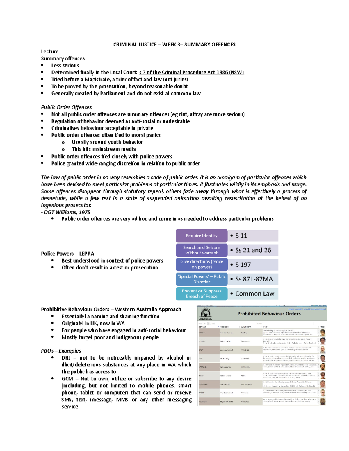 Criminal Justice w3 - Lecture notes 3 - CRIMINAL JUSTICE – WEEK 3 ...
