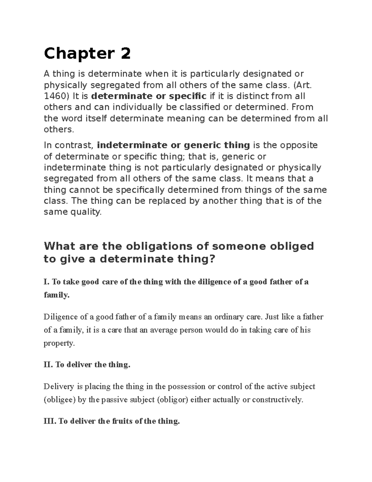 obligation-contracts-chapter-2-a-thing-is-determinate-when-it-is