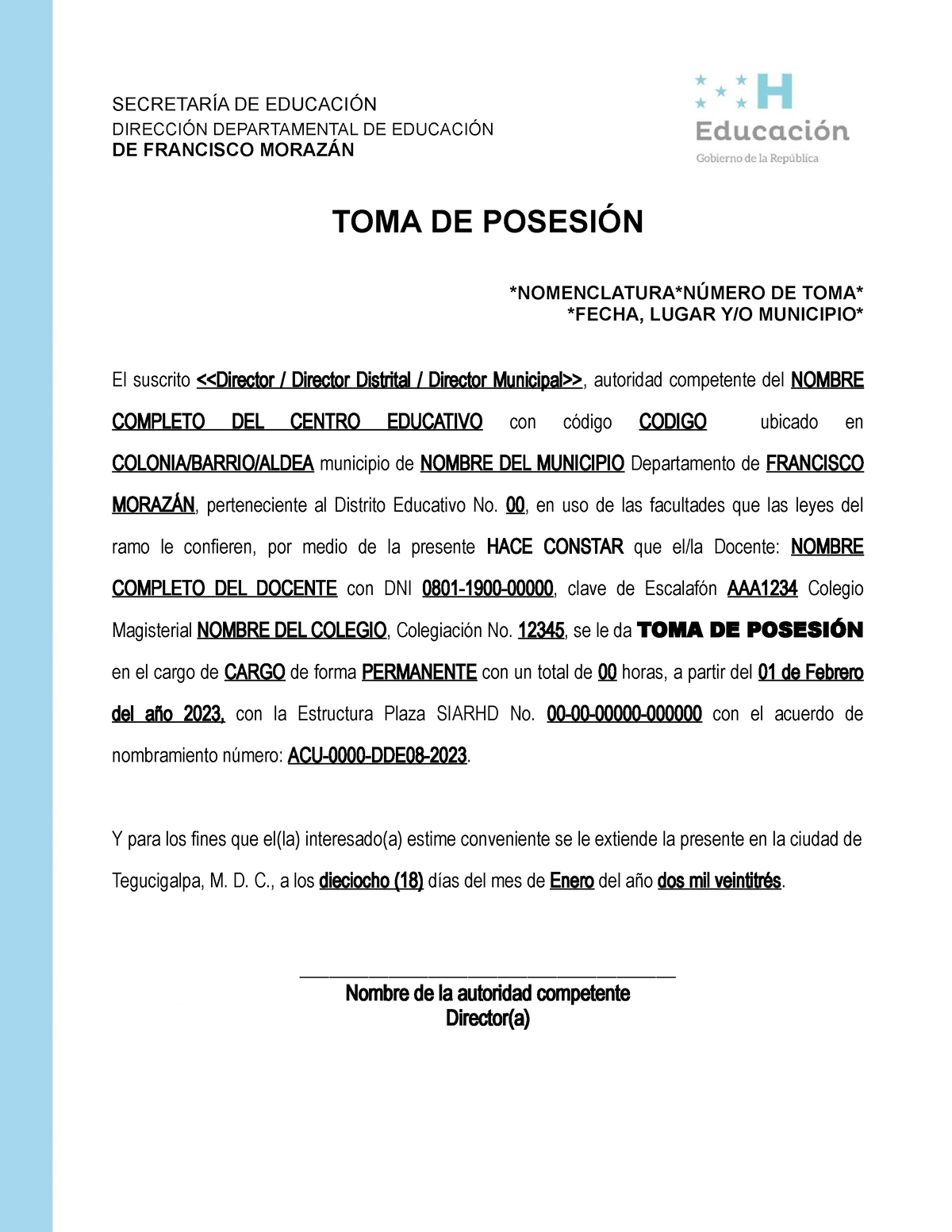 2023 Toma De Posesion Corregida SecretarÍa De EducaciÓn DirecciÓn