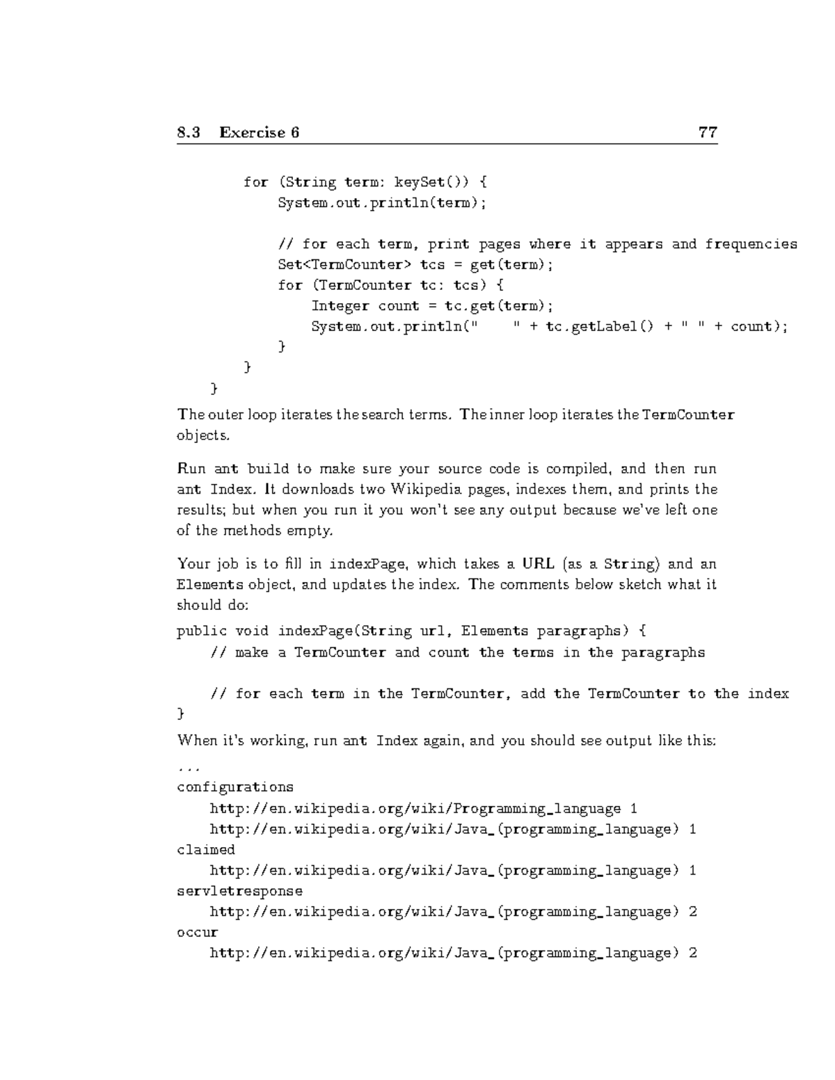 Dsa-4 - good - 8 Exercise 6 77 for (String term: keySet()) { System.out ...