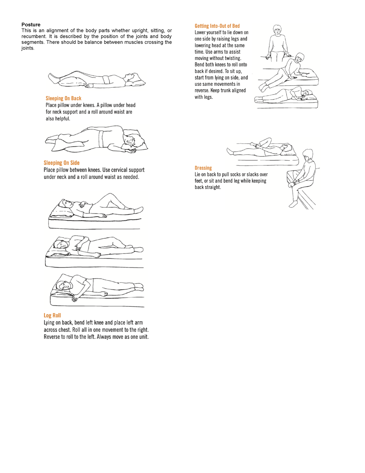 Posture - It is described the position of the joints and body one side ...