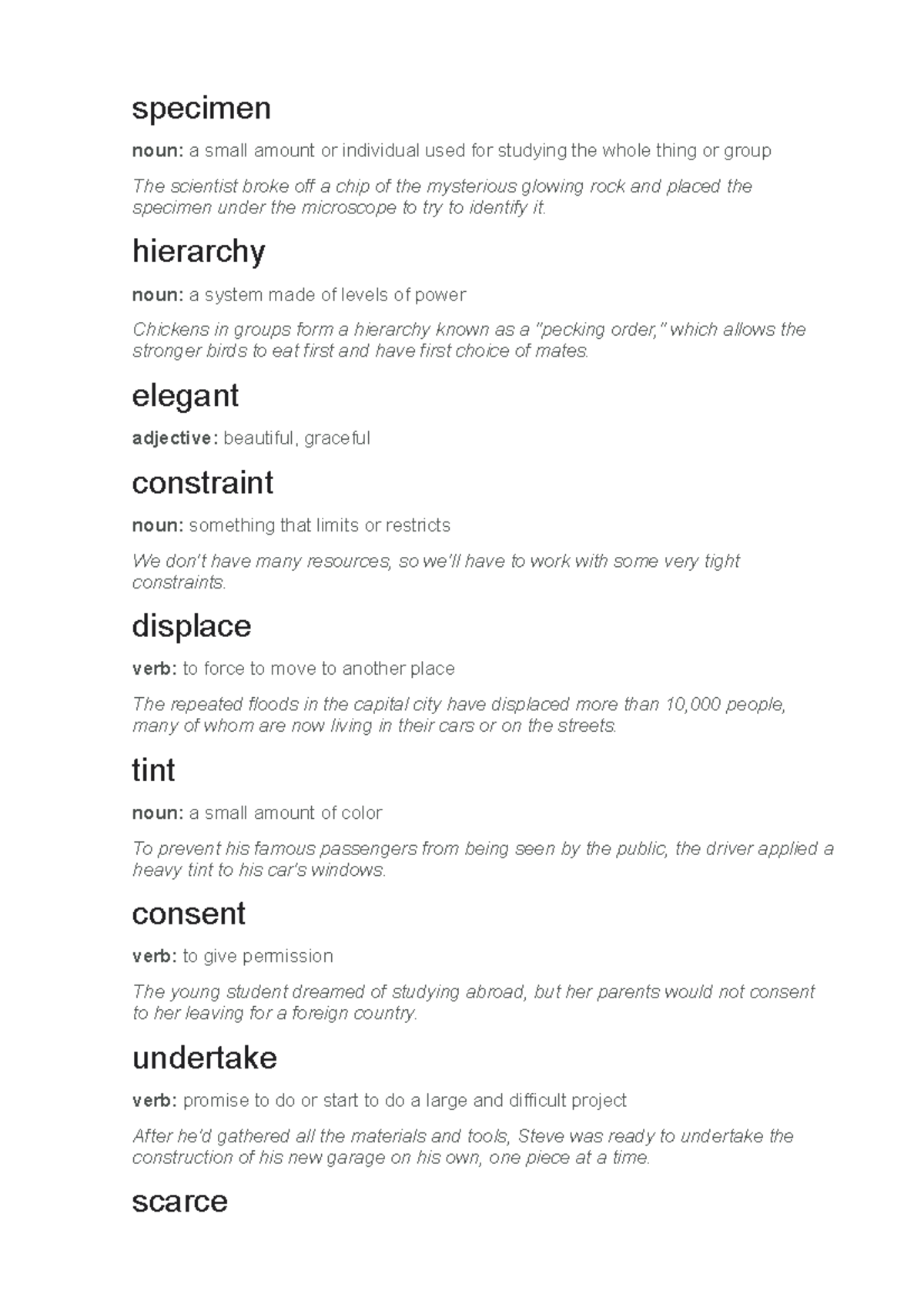 Medium words 2 vocab ielts specimen noun a small amount or