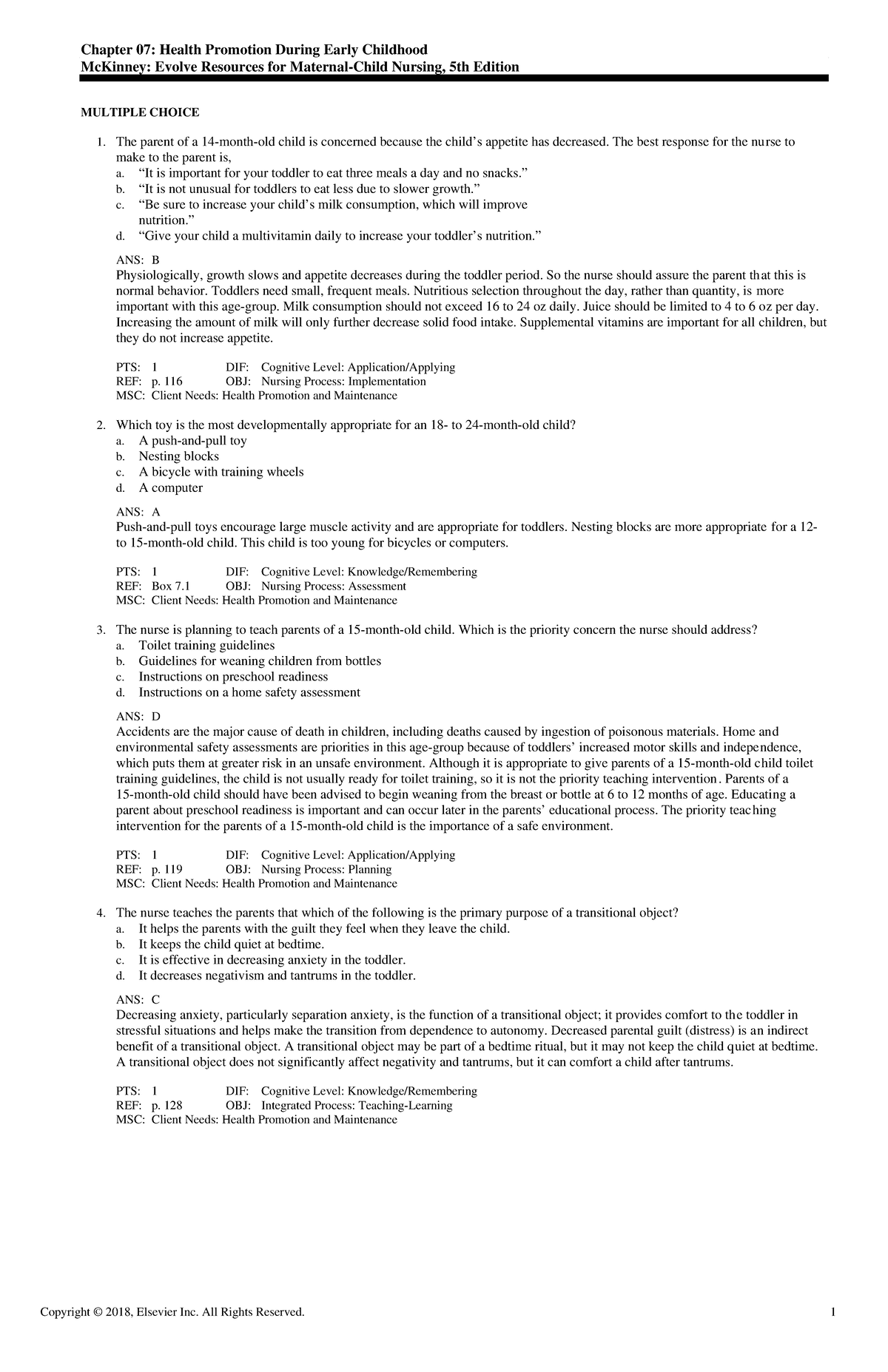 Exam View - Chapter 07 - practice material - Chapter 07: Health ...