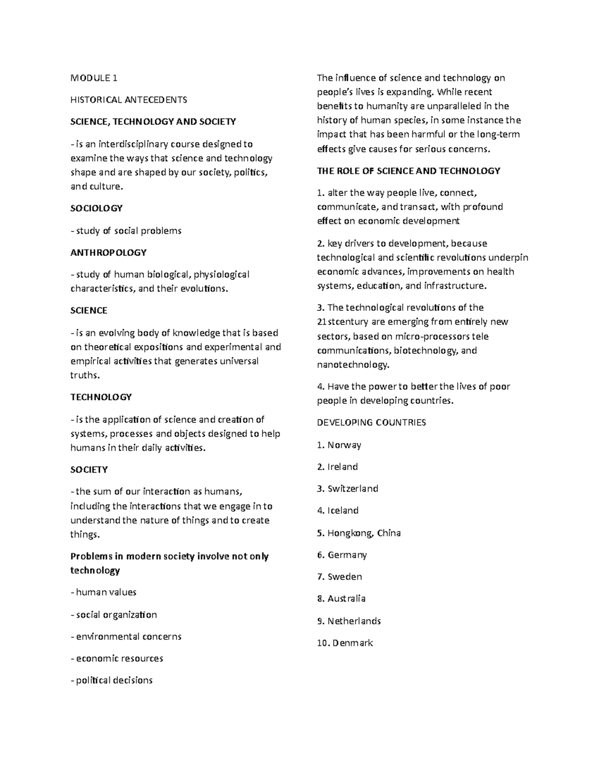 STS- Reviewer - Bnb - MODULE 1 HISTORICAL ANTECEDENTS SCIENCE ...
