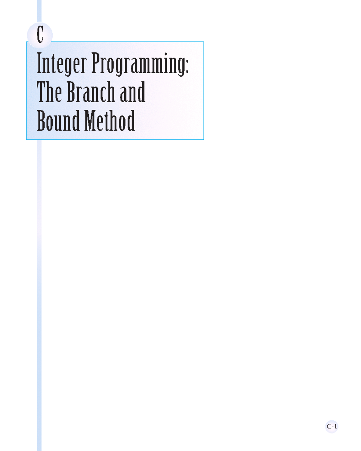 Taylor B module c - Datasheet - C- C Integer Programming: The Branch ...