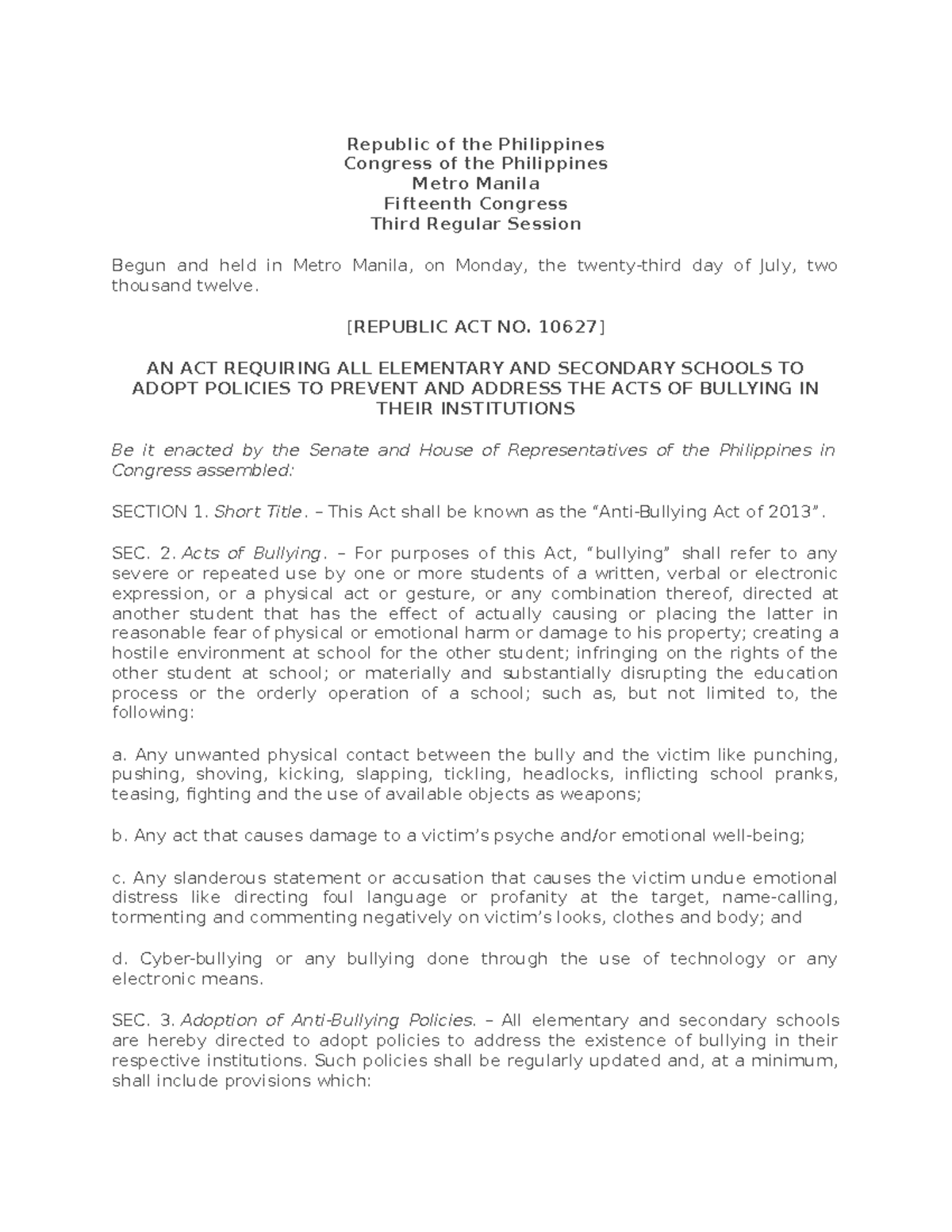 Week 4 CBRC - Lecture notes 1-7 - Republic of the Philippines Congress ...