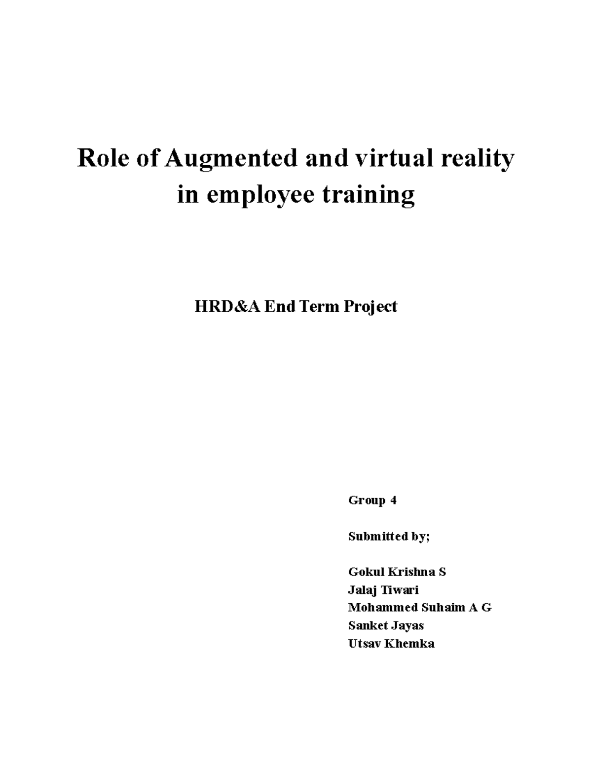 HRDA - Human Resource - Role of Augmented and virtual reality in ...
