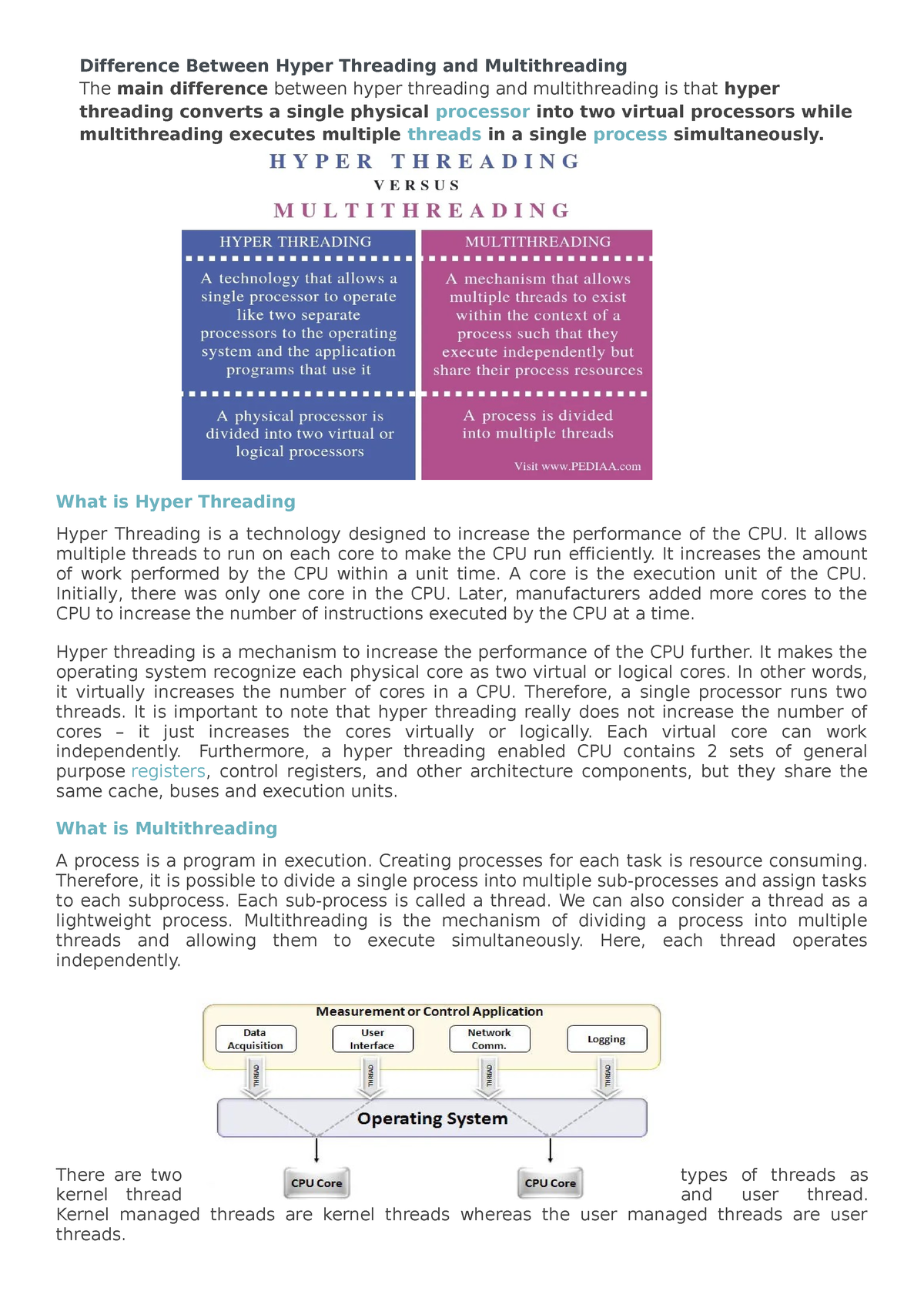 Difference Between Hyper Threading And Multithreading - What Is Hyper ...