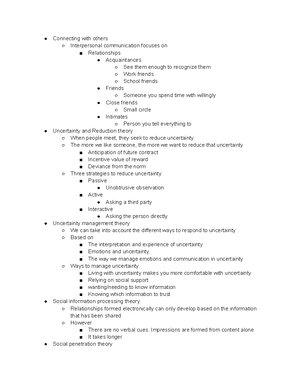 Comm 1500 notes - Marianne Glaser - Comm 1500 Lecture Notes: Ch. 1: The ...