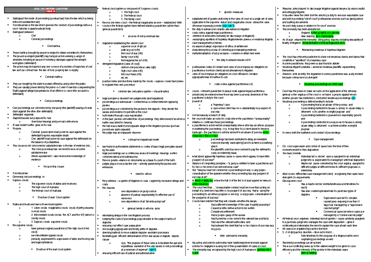 Break CIV Template - Summary Civil Procedure - CIVIL PROCEDURE ...