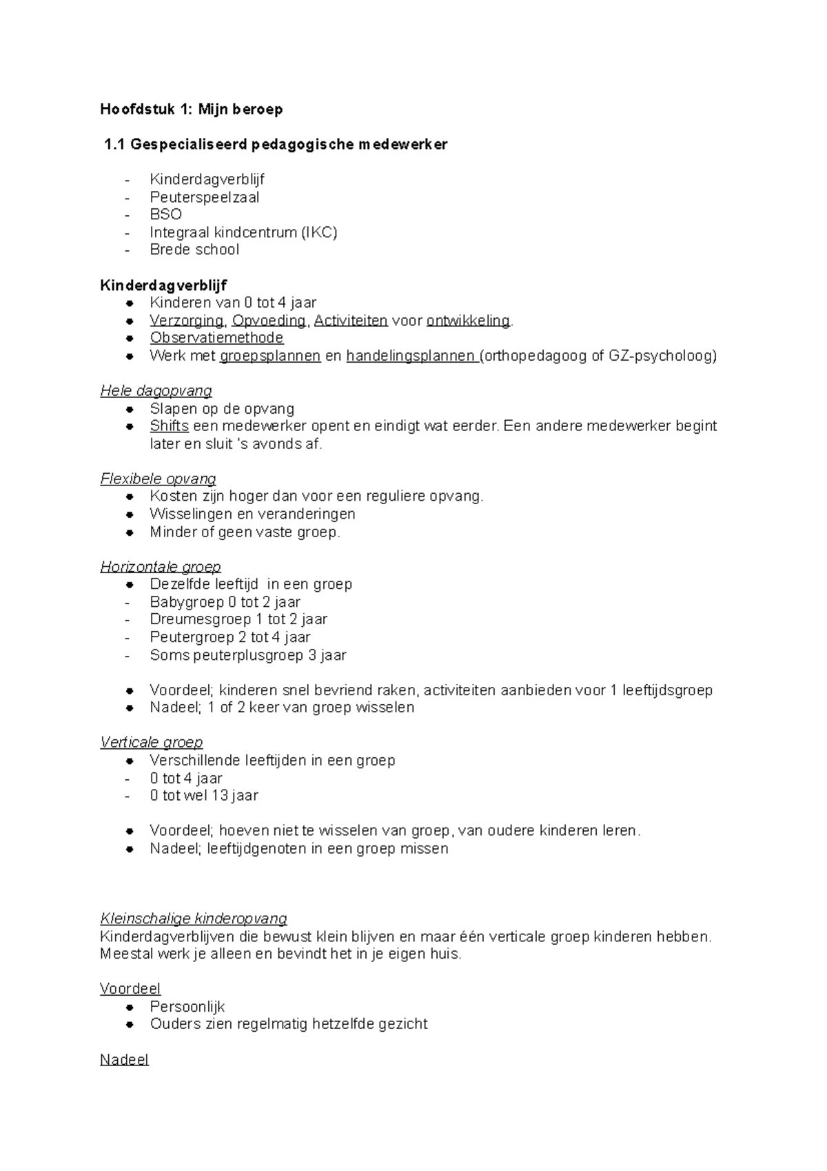 Hoofdstuk 1 1 Gespecialiseerd Pedagogische Medewerker Theoretische Pedagogiek Hoofdstuk 1 Mijn Studeersnel