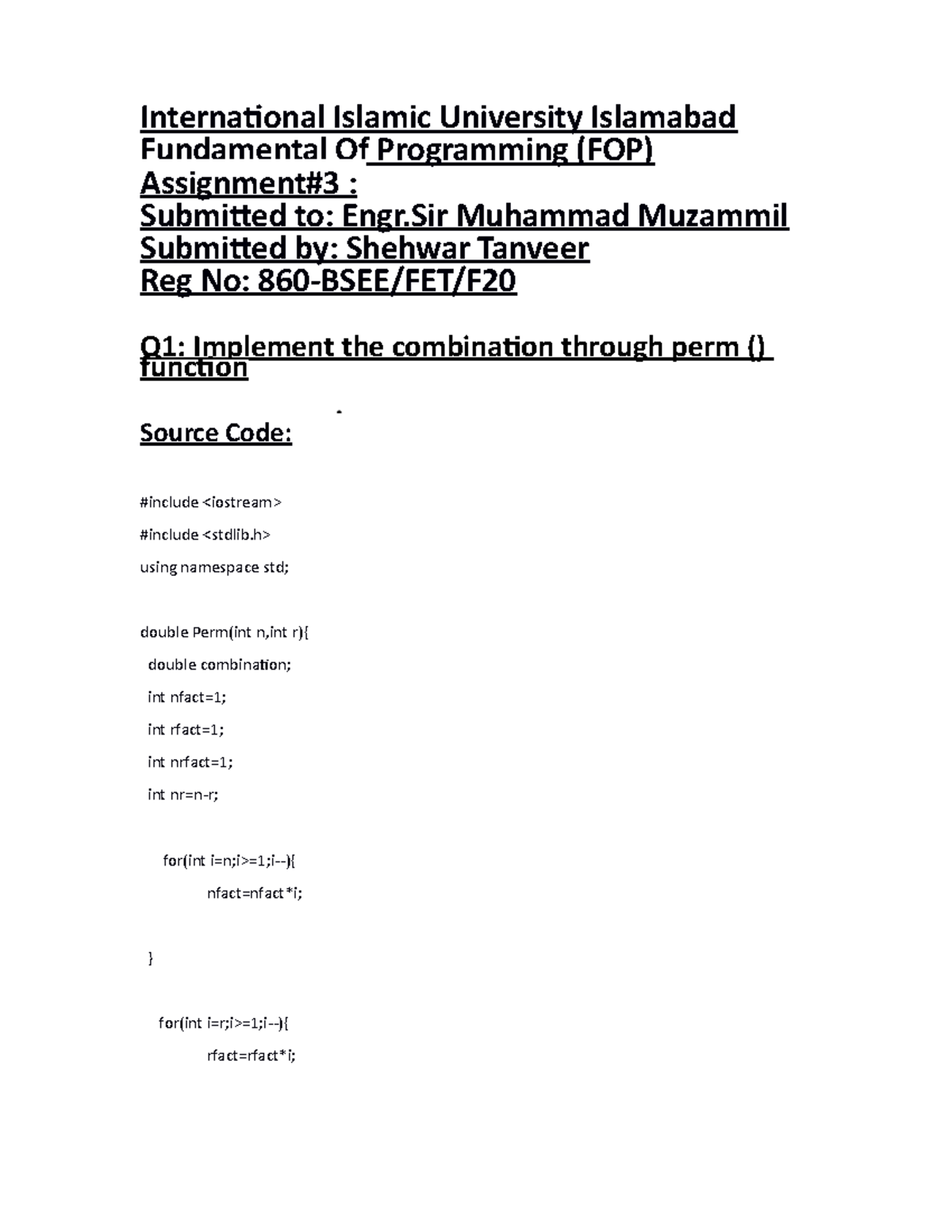 Assignment#3 FOP (1) (1) - Copy - International Islamic University ...