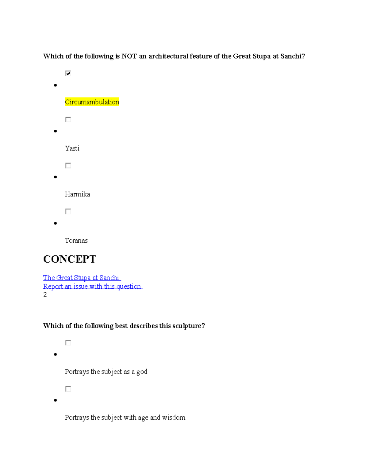 Art history - Which of the following is NOT an architectural feature of