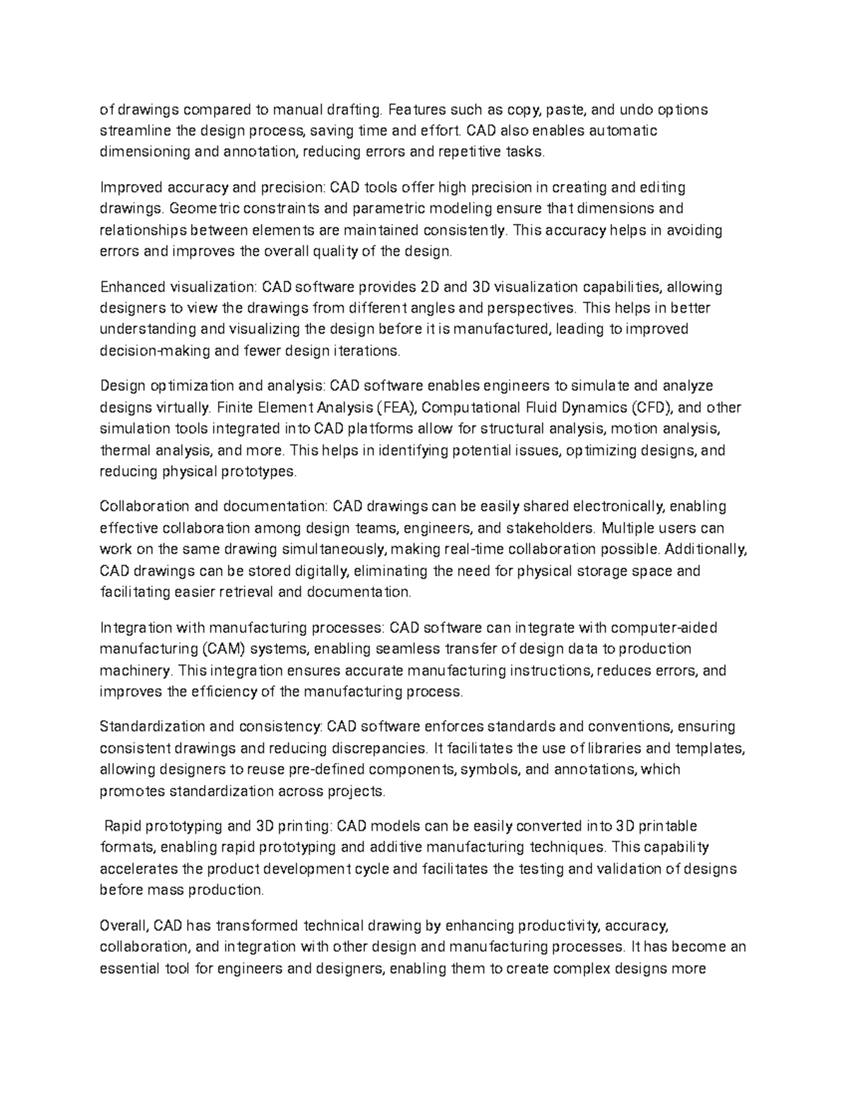 Technical drawing-9 - Notes - of drawings compared to manual drafting ...