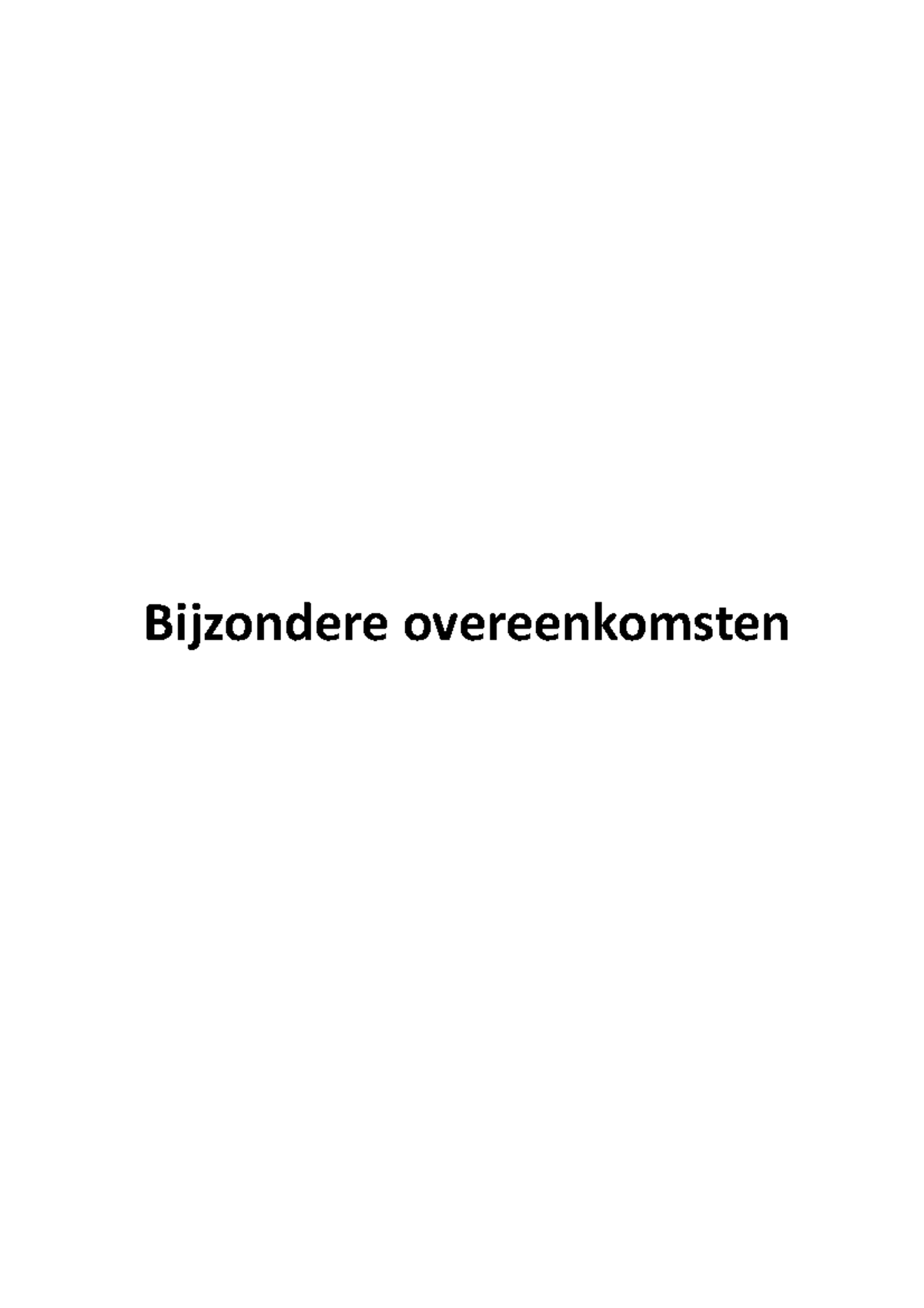 Bijzondere Overeenkomsten 2020 Samenvatting - Bijzondere Overeenkomsten ...