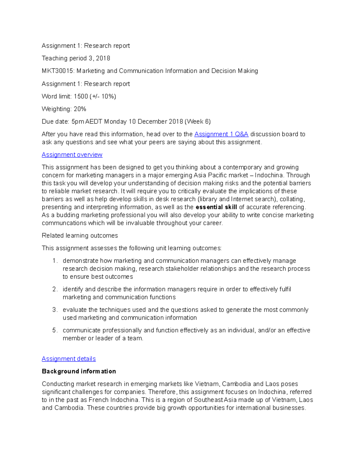 Assignment 1 Research Report 68% - Assignment 1: Research report ...