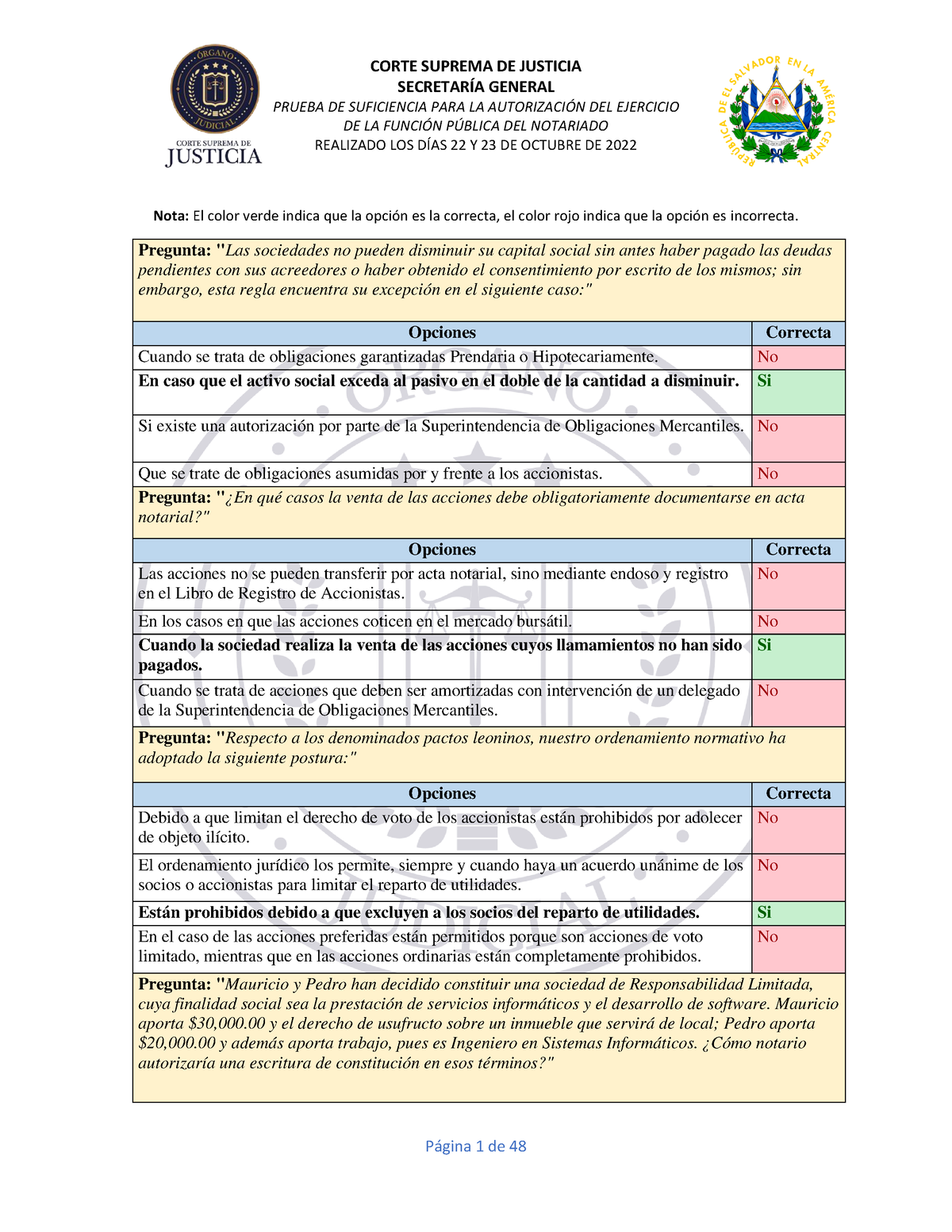 Preguntas Examen De Notariado 2022 - SECRETARÕA GENERAL PRUEBA DE ...